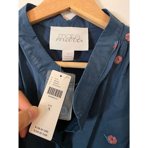 Anthropologie Mare Mare Puff-Sleeve Embroidered Blouse S NWT $138 - Picture 11 of 11